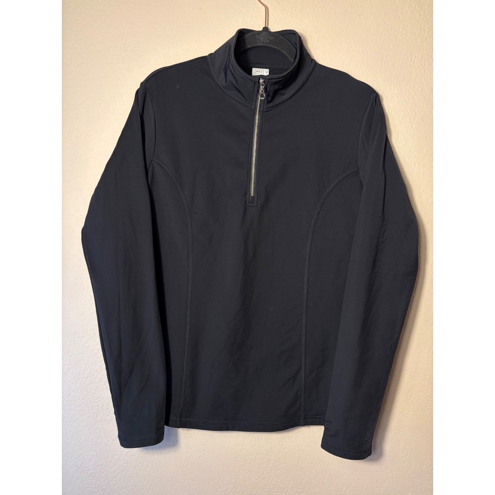 NILS Womens Black Quarter Zip Base Layer Ski Top Mock Neck XL